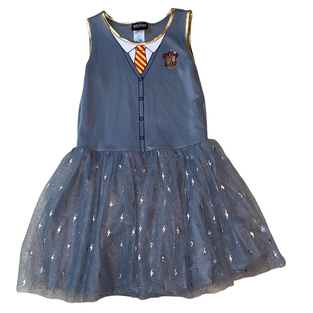 Harry Potter Gryefindor Gray Dress Girls Sz Large 10/12